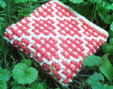 Free Knit Pattern: Checker-Square Garter Dishcloth