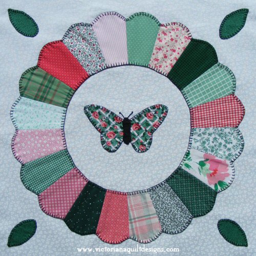 Dresden Plate with Butterfly Free Quilt Pattern