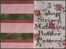 3 Colour Striped Matching Border Free Quilt Pattern